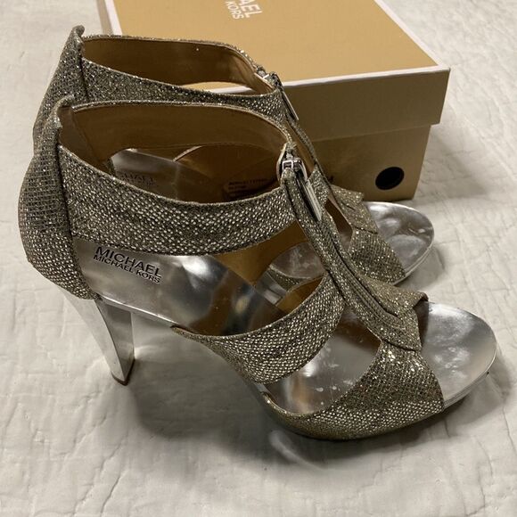 Michael Kors Berkley Cutout Accent T-Strap High Heel Sandals size 11 - Picture 3 of 9